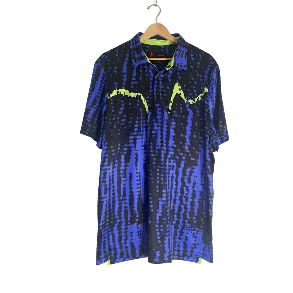 Jamie Sadock Mens Performance Stretch Golf Polo XL Abstract Blue‎ Black